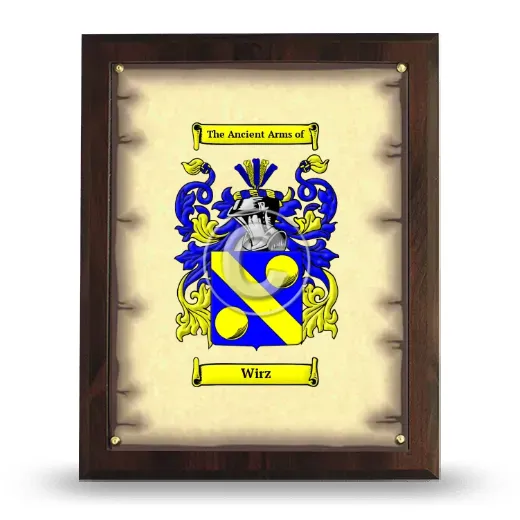 Wirz Coat of Arms Plaque