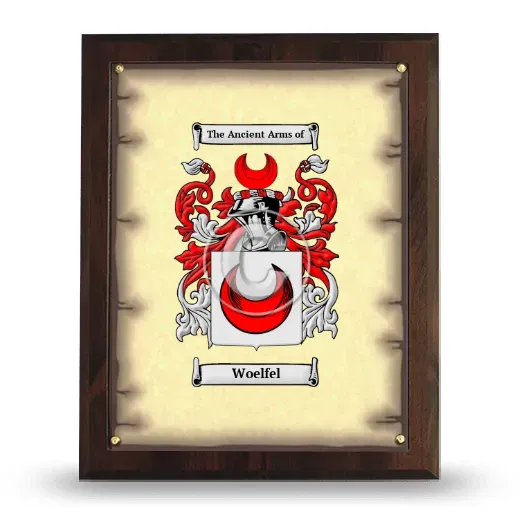 Woelfel Coat of Arms Plaque
