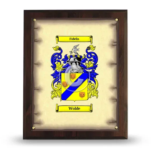 Wolde Coat of Arms Plaque