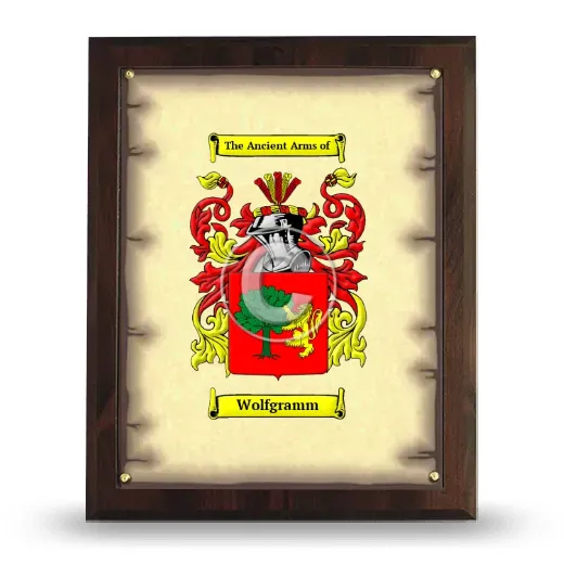 Wolfgramm Coat of Arms Plaque