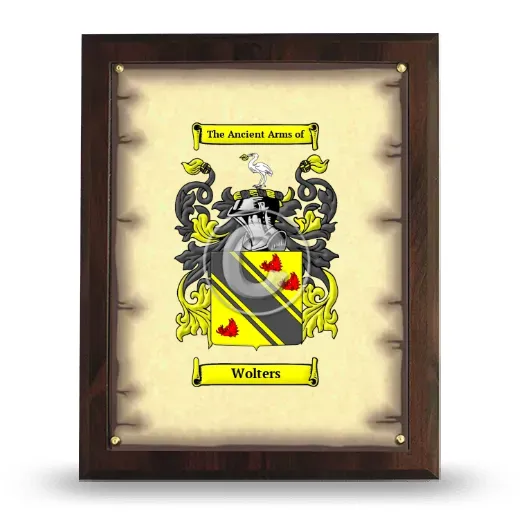 Wolters Coat of Arms Plaque