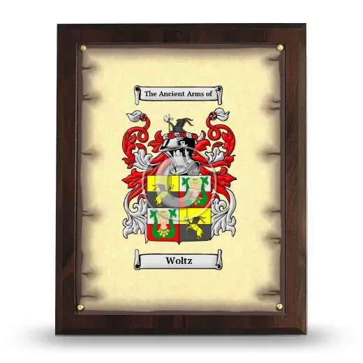 Woltz Coat of Arms Plaque