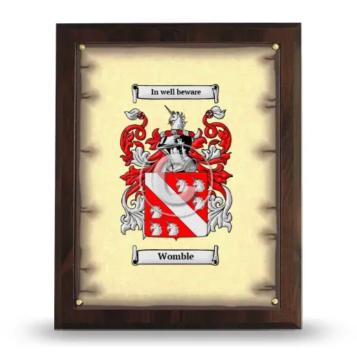 Womble Coat of Arms Plaque