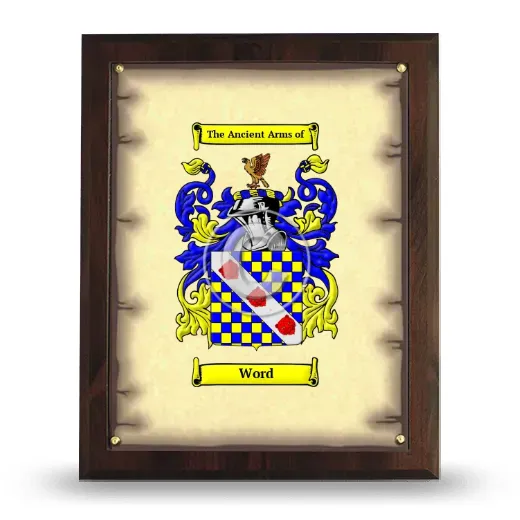 Word Coat of Arms Plaque