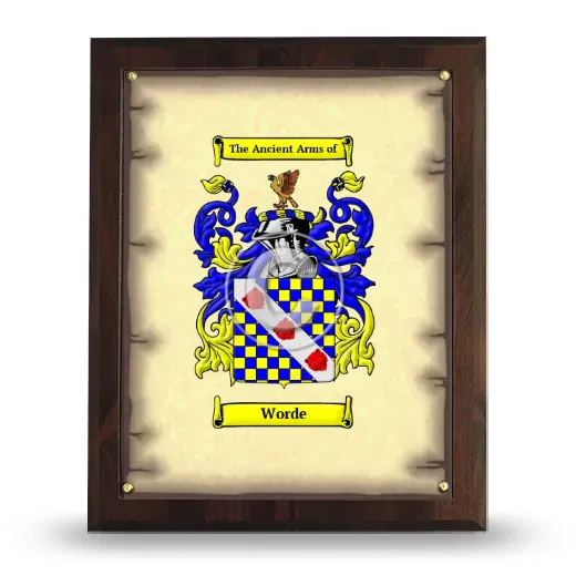 Worde Coat of Arms Plaque