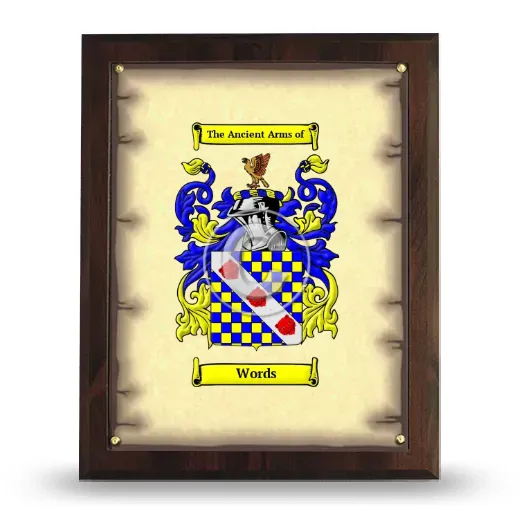 Words Coat of Arms Plaque