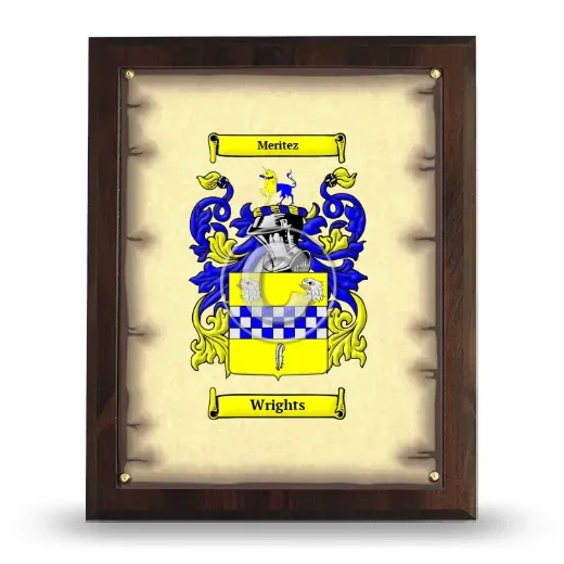 Wrights Coat of Arms Plaque