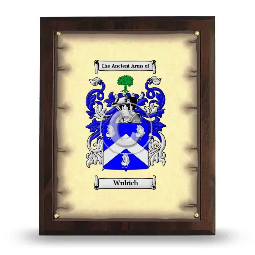 Wulrich Coat of Arms Plaque