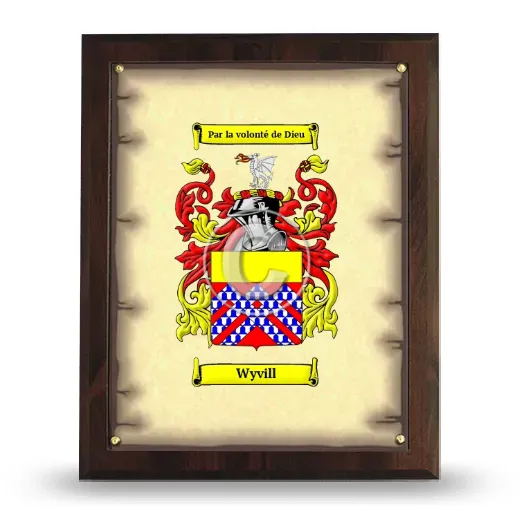 Wyvill Coat of Arms Plaque