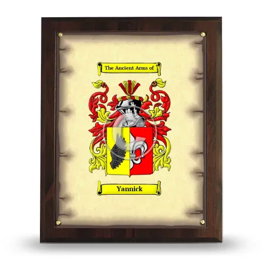 Yannick Coat of Arms Plaque