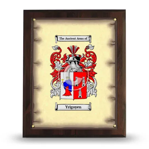Yrigoyen Coat of Arms Plaque