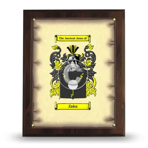 Zaiss Coat of Arms Plaque