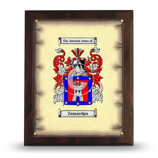 Zamarripa Coat of Arms Plaque