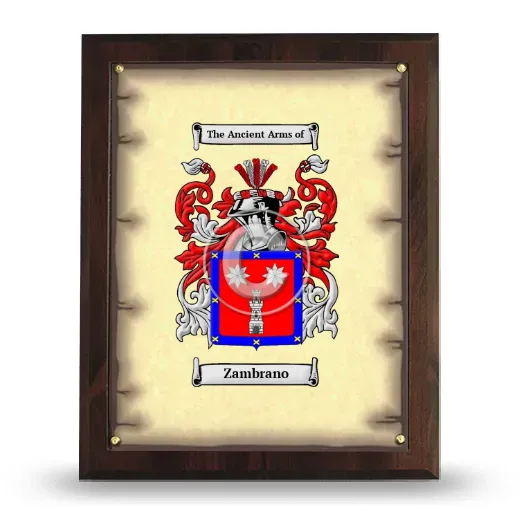 Zambrano Coat of Arms Plaque