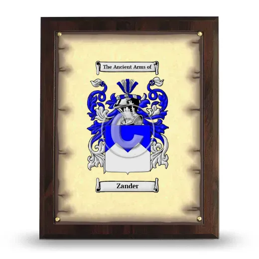 Zander Coat of Arms Plaque