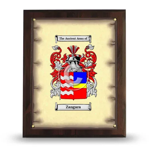 Zangara Coat of Arms Plaque