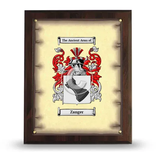Zanger Coat of Arms Plaque
