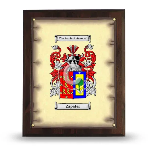 Zapater Coat of Arms Plaque