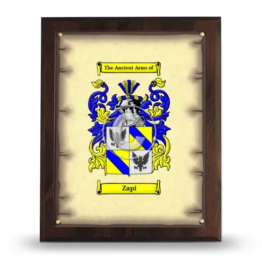 Zapi Coat of Arms Plaque