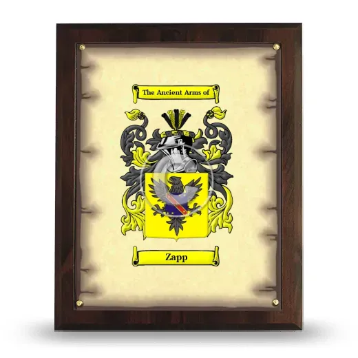 Zapp Coat of Arms Plaque