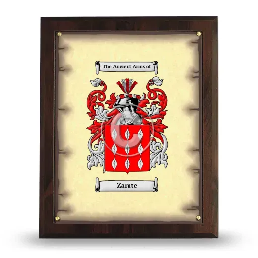 Zarate Coat of Arms Plaque