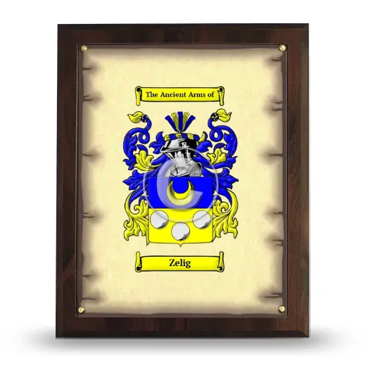 Zelig Coat of Arms Plaque