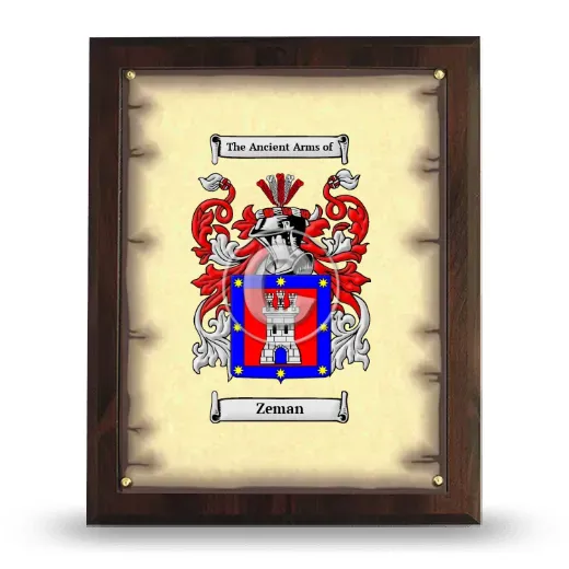 Zeman Coat of Arms Plaque