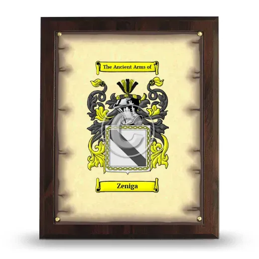 Zeniga Coat of Arms Plaque