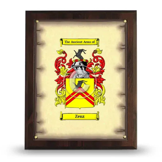 Zenz Coat of Arms Plaque