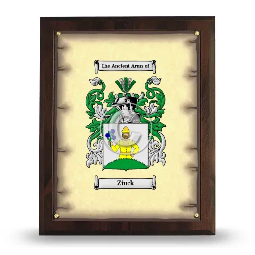 Zinck Coat of Arms Plaque