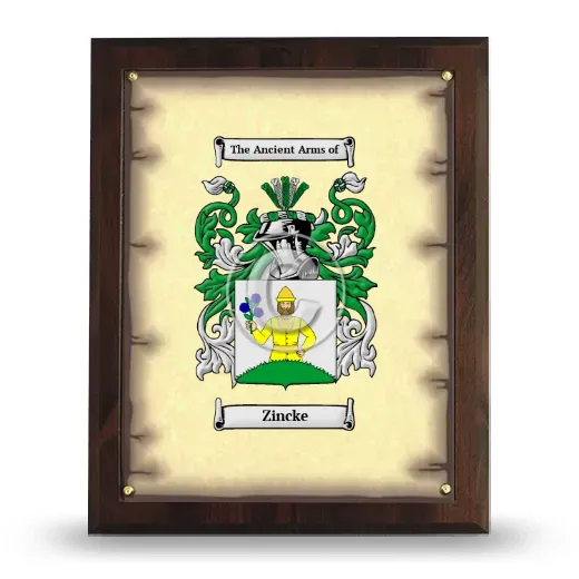 Zincke Coat of Arms Plaque