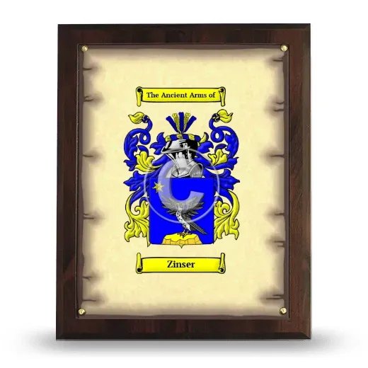 Zinser Coat of Arms Plaque