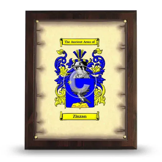 Zinzan Coat of Arms Plaque