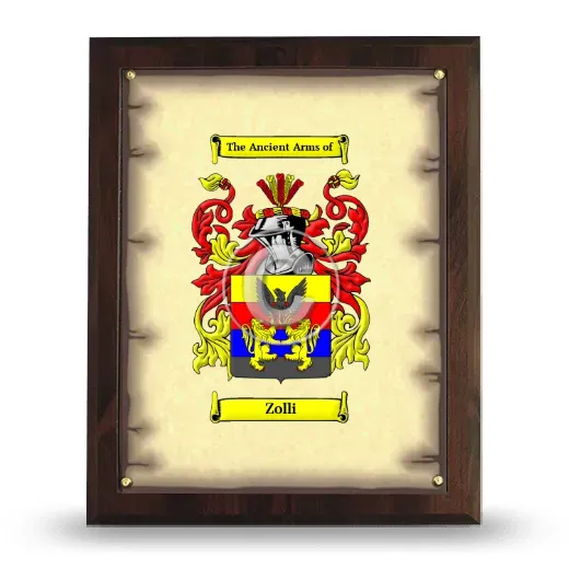 Zolli Coat of Arms Plaque