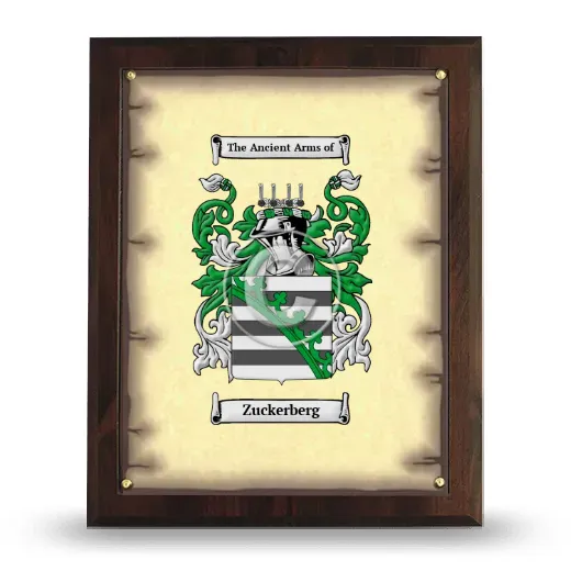 Zuckerberg Coat of Arms Plaque