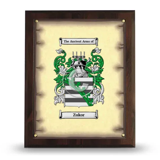 Zukor Coat of Arms Plaque