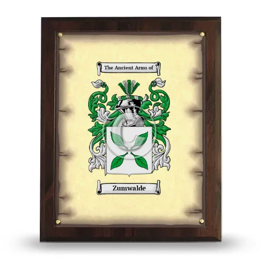 Zumwalde Coat of Arms Plaque