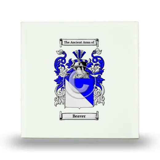 Beaver Small Ceramic Tile with Coat of Arms