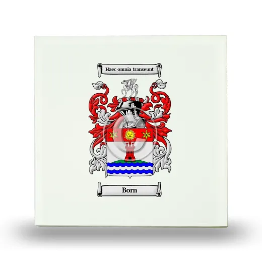 Born Small Ceramic Tile with Coat of Arms