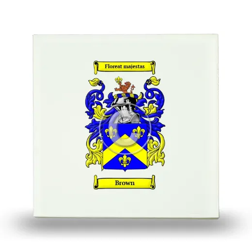 Brown Small Ceramic Tile with Coat of Arms