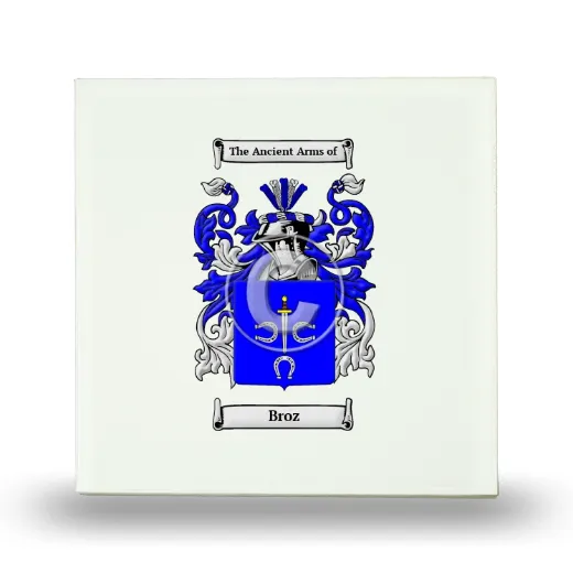 Broz Small Ceramic Tile with Coat of Arms