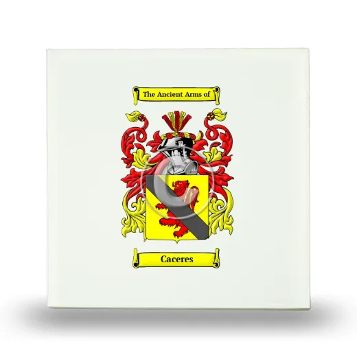 Caceres Small Ceramic Tile with Coat of Arms