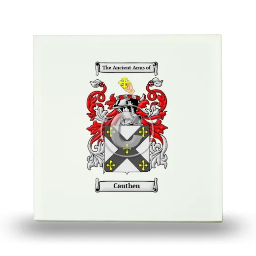 Cauthen Small Ceramic Tile with Coat of Arms