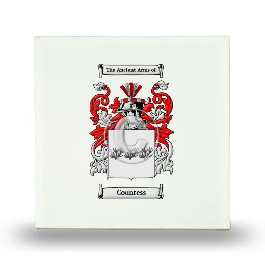 Countess Small Ceramic Tile with Coat of Arms