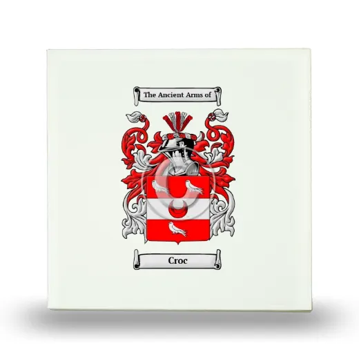Croc Small Ceramic Tile with Coat of Arms