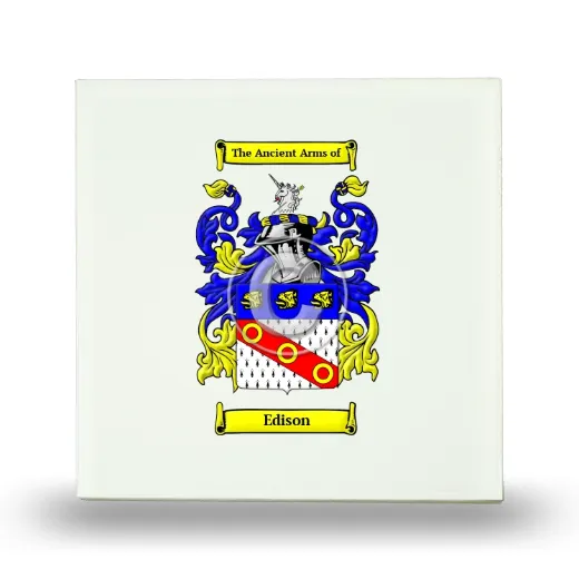 Edison Small Ceramic Tile with Coat of Arms