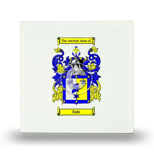 Enis Small Ceramic Tile with Coat of Arms