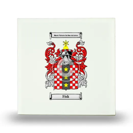 Fisk Small Ceramic Tile with Coat of Arms