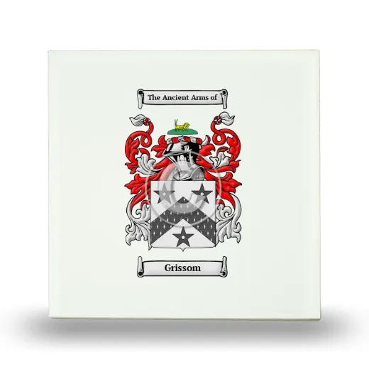 Grissom Small Ceramic Tile with Coat of Arms