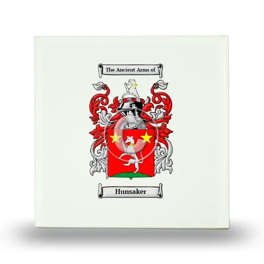 Hunsaker Small Ceramic Tile with Coat of Arms